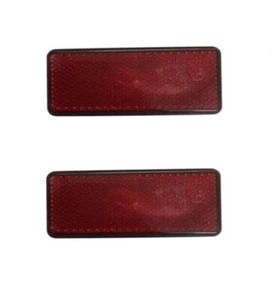 2 x Rectangle RED Reflectors Stick On Adhesive trailer camper lorry van truck - Picture 1 of 1