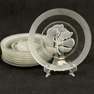 Set of 8 Intaglio Frosted Edge 8" Luncheon Plates (Fruit) - Picture 1 of 5