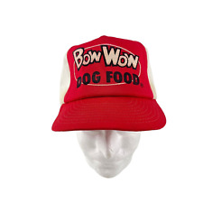 Bow Wow Dog Food Mesh Trucker Hat Snapback Cap Vintage Made in USA