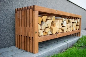 Gartenbank ohne Rückenlehne Sitzbank mit Regal Holzbank Solide Kiefernholz 138cm - Bild 1 von 7