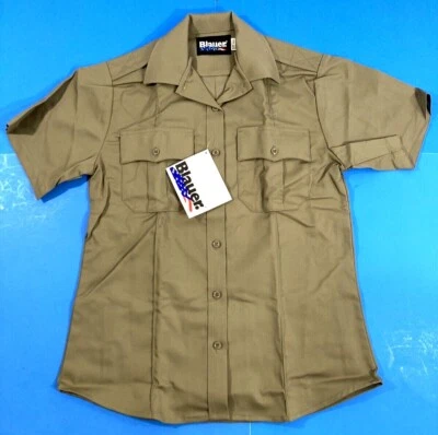 全新带标签 中号 REG BLAUER 女士 STREETGEAR 8713WX S/S 衬衫 银色 中号 36-38 — 第 1/2 张图片