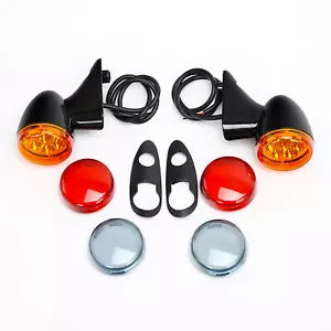 Black Turn Signals Light Bracket 4 Wires Fit For Harley Touring Road Glide 15-24 - Picture 1 of 6