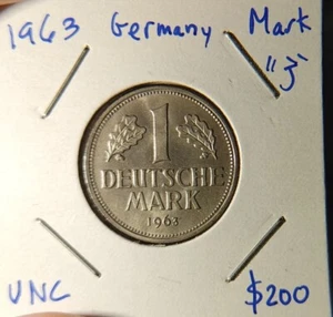 1963 J Germany 1 Mark - Key Mint Location- See PICS BU ! - Picture 1 of 2