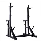 Barbell Rack Adjustable Weight Lifting Bench Squat Dip Stand Home Gym Fitness