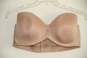 Reggiseno senza spalline Vanity Fair stile 42DD #74380 beige nudo figura intera sottofilo - Foto 1 di 4