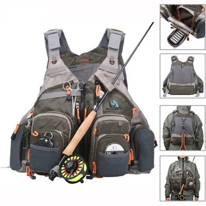 Mesh Vest Fly Fishing Mesh Vest Adjustable Mutil-Pocket Fit For All Size - Picture 1 of 9