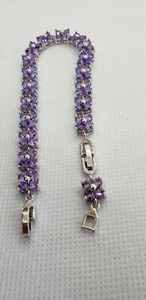 PULSERA AMATISTA MORADA FLORAL - CONVERTIBLE DE 6 A 8” - Imagen 1 de 6