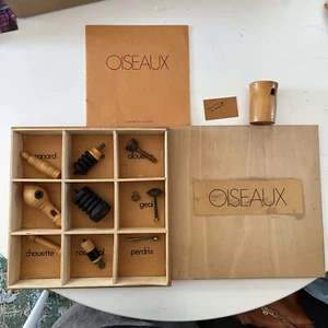 Vintage Oiseaux 10 Piece Bird Calls Collection Set W/ Case + Book Instructions - Picture 1 of 24