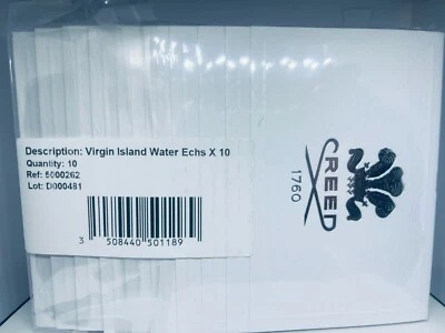 10x CREED Virgin Island Agua EDP Tarjeta Oficial Muestra Spray 2ml Foto 1 de 3