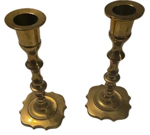 Vintage Messing hohe Kerzenständer 2er Set 6,5" - Bild 1 von 10
