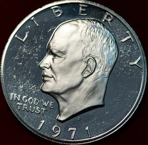 Uncirculated Proof 1971-S San Francisco Mint Silver Eisenhower Dollar - Picture 1 of 2