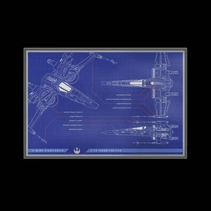 Star Wars™ X-Wing T-70™ Blueprint - 1 oz Silberfolie (2025) - Bild 1 von 4