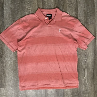 Polo de golf Ashworth vintage años 90 talla L algodón pima pesado rayas coral óxido salmón Foto 1 de 4