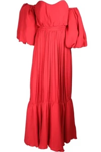 JOHANNA ORTIZ RED SILK MAXI DRESS UK 6 - Picture 1 of 6