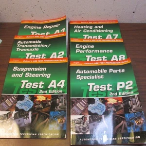 6 Books.  Delmar's ASE Test Preparation Series.  Test A1..A2..A4..A7..P2. - Picture 1 of 3
