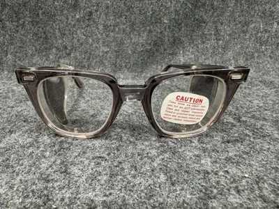 Gafas de seguridad vintage Norton EE. UU. con montura de cuerno Steampunk retro lentes transparentes nuevas de stock Foto 1 de 4