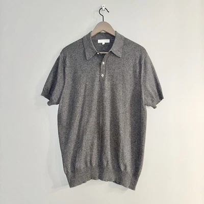 Jack Victor Grey Knit Polo Shirt Size L Designer Made In Italy - image 1 of 4