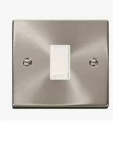 VPSC025WH Satin Chrome 1 Gang Intermediate 10A - Picture 1 of 1