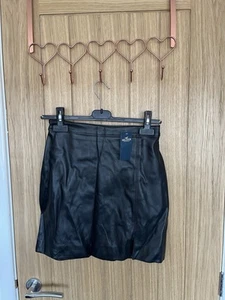 NEW Hollister black faux leather mini skirt - Picture 1 of 4