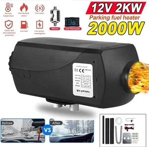 LCD Diesel Air Heater 12V 10L Caravan Camper Van SUV Motorhome 2KW Night Parking - Picture 1 of 12