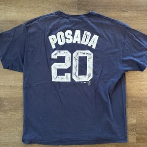 VINTAGE Y2K Jorge Posada Shirt New York Yankees Majestic #20 - Picture 1 of 7