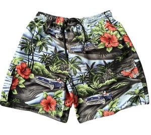 Big Dogs Board Shorts Swim Trunks Boys XL Old Cars Hawaiian Mesh Lined Aloha - Picture 1 of 10
