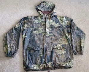 Vth Columbia Mossy Oak Break Up Camo Rain Jacket Hunting PVC Nylon Men's Large - Picture 1 of 12