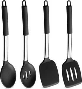 P&P CHEF Black Kitchen Cooking Utensil Set of 4 - Picture 1 of 7