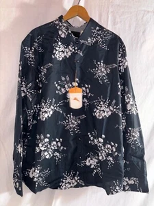 Tommy Bahama Botanica Button Down Langarm Hemd XL Schwarz Neu mit Etikett NEU - Bild 1 von 3