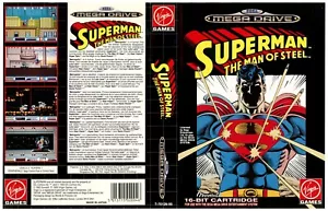 Superman El Hombre de Acero Megadrive Caja de Repuesto Arte Inserto Estuche Solo - Imagen 1 de 1