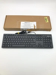 Amazon Basics USB-Tastatur, Französisch, Wasserdicht, Mattschwarz - Bild 1 von 6