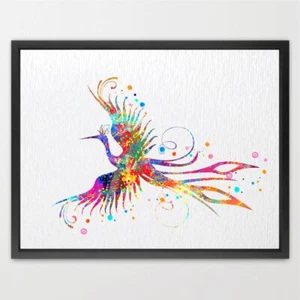 Dignovel Studios Phoenix Bird Home Décor Watercolor Art Print - Picture 1 of 10
