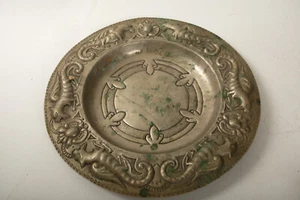 Großes Silbertablett Tablett (O4L) 13,5" (JSF6) Geflügelte Drachen Asiatisch Fernost Teller - Bild 1 von 10