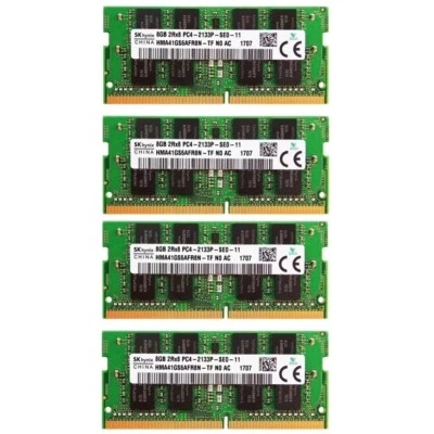 Hynix DDR4 32GB (4X8GB) 2133MHz PC4-17000 2RX8 SODIMM Memory Ram HMA41GS6AFR8N - Image 1 of 4
