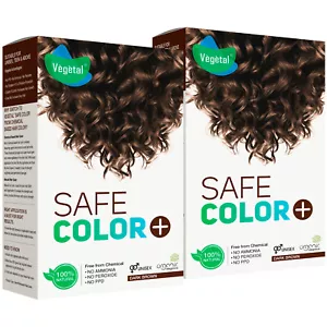 2X Safe Color 50gm Dark Brown Natural Organic Hair Dye No PPD Allergy Vegetal - Picture 1 of 5