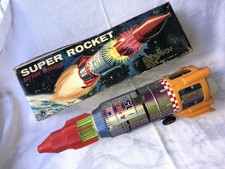 Vintage TIN TOY ROCKET SPACESHIP APOLLO 15 SPACE FRONTIER YOSHINO K.Y JAPAN BOX