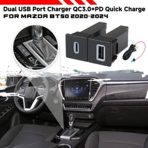 For Isuzu D-Max For Mazda BT50 2020-2022 LED Charger USB-C PD+USB-A QC3.0 - Picture 1 of 3