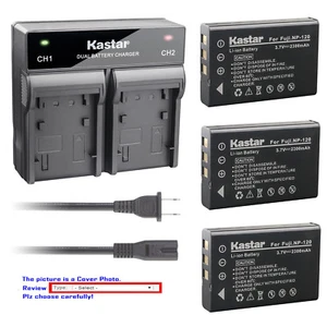 Kastar Battery Rapid Charger for TOSHIBA NP-120 PX1657 & FUJIFILM NP-120 NP120 - Picture 1 of 10