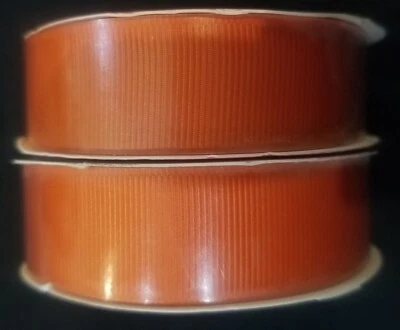 Pure Expression Morex Ribbon Torrid Orange 7/8" x 7 Yd #066 Grosgrain Lot Of 2 Foto 1 de 3