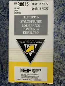 Eberhard Faber 38015 Felt Tip Pen Fine Point Markers Yellow - Picture 1 of 3