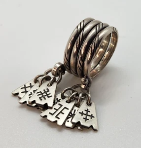 Beautiful Latvian 925 Sterling Silver Ethnic 7 Day Ring - Adjustable - Size5-6 - Picture 1 of 6