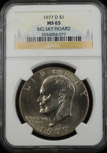 1977-D Eisenhower Dollar $1 NGC MS65 - Big Sky Hoard (64611FC) - Imagen 1 de 2