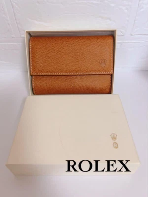 Rolex Novelty Wallet Credit Card Holder Brand New Brown Leather Authentic W/box - Image 1 of 4