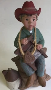 Sarah's Attic Figurine Boy Wash Board Player en la banda #24 - 1994 - Imagen 1 de 4