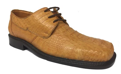 Mens Buttercup Crocodile Skin Dress Shoes Cowboy Oxfords Exotic Genuine Leather - Image 1 of 4