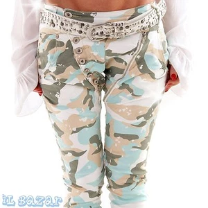 pantalones /vaqueros camuflaje detalles lateral cremallera botones T. XS, - Imagen 1 de 6