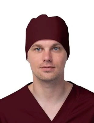 Solid Working Cap Scrub Cap for Women and Men Unisex Surgical One Size Maroon - Image 1 of 4