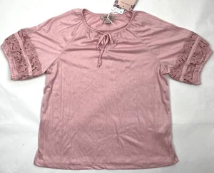 NEW Carolyn Taylor Women Stylish Blouse Shirt Medium Top Pink Short Sleeve Shirt - Picture 1 of 9