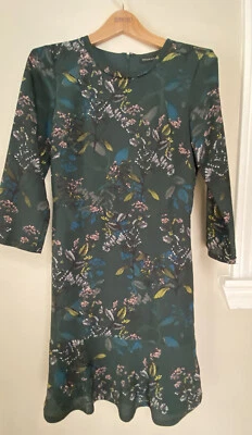 Vestido Banana Republic talla 2 alto verde estampado floral mangas 3/4 Foto 1 de 4