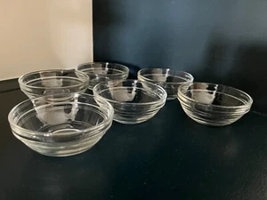 Juego de 6 cuencos de vidrio transparente Duralex - fruta, natillas, postre - hecho en Francia - Imagen 1 de 8
